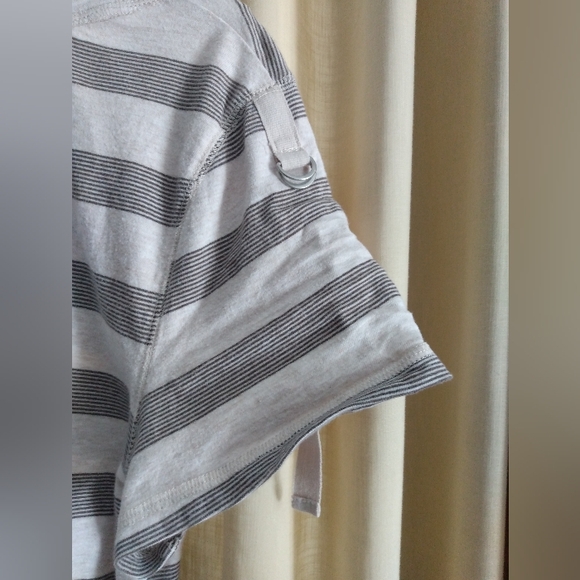 Sonoma Short Sleeve Striped Cotton Tee with rolled sleeve option - Picture 8 of 11